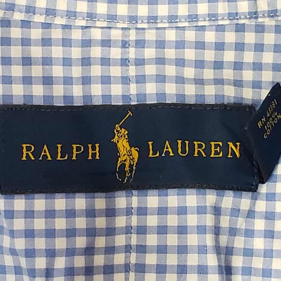 Polo Ralph Lauren Shirt Men's Size XLT Blue Gingham Pink Pony Button Down LS - Picture 9 of 14
